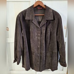 Samoon 18 Brown Leather Jacket Shirt